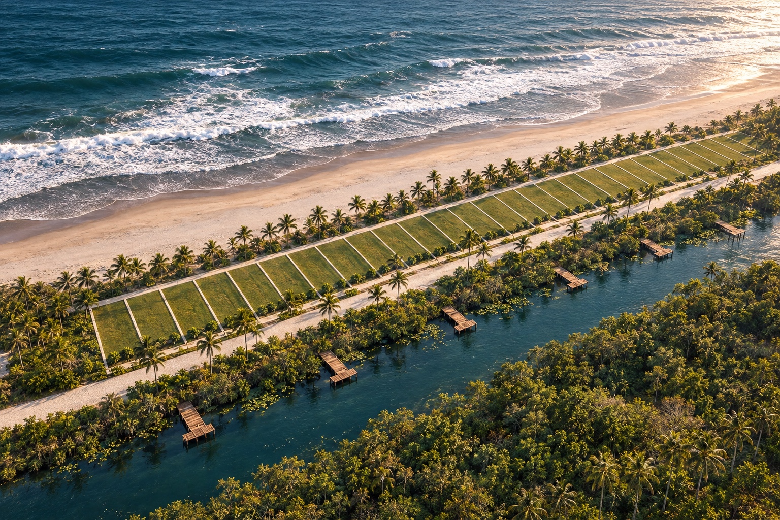 Render conceptual de Punta Sabal frente al mar
